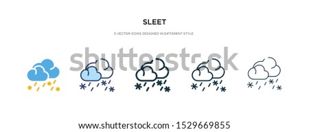 sleet icon in different style vector illustration. two colored and black sleet vector icons designed in filled, outline, line and stroke style can be used for web, mobile, ui