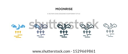 moonrise icon in different style vector illustration. two colored and black moonrise vector icons designed in filled, outline, line and stroke style can be used for web, mobile, ui