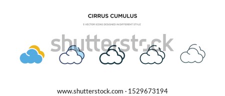 cirrus cumulus icon in different style vector illustration. two colored and black cirrus cumulus vector icons designed in filled, outline, line and stroke style can be used for web, mobile, ui