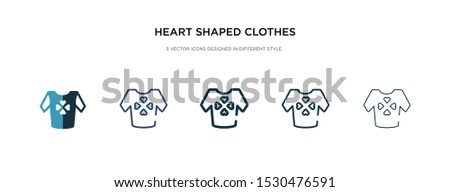heart shaped clothes icon in different style vector illustration. two colored and black heart shaped clothes vector icons designed in filled, outline, line and stroke style can be used for web,