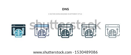 dns icon in different style vector illustration. two colored and black dns vector icons designed in filled, outline, line and stroke style can be used for web, mobile, ui
