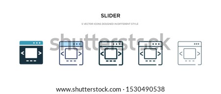 slider icon in different style vector illustration. two colored and black slider vector icons designed in filled, outline, line and stroke style can be used for web, mobile, ui