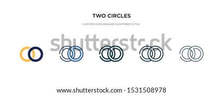 two circles icon in different style vector illustration. two colored and black two circles vector icons designed in filled, outline, line and stroke style can be used for web, mobile, ui