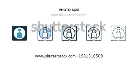 photo size icon in different style vector illustration. two colored and black photo size vector icons designed in filled, outline, line and stroke style can be used for web, mobile, ui
