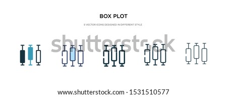 box plot icon in different style vector illustration. two colored and black box plot vector icons designed in filled, outline, line and stroke style can be used for web, mobile, ui