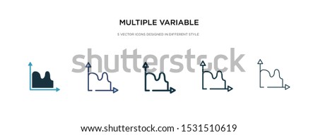 multiple variable continuous chart icon in different style vector illustration. two colored and black multiple variable continuous chart vector icons designed in filled, outline, line and stroke