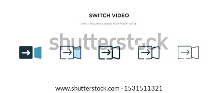switch video icon in different style vector illustration. two colored and black switch video vector icons designed in filled, outline, line and stroke style can be used for web, mobile, ui