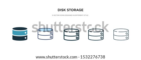 disk storage icon in different style vector illustration. two colored and black disk storage vector icons designed in filled, outline, line and stroke style can be used for web, mobile, ui