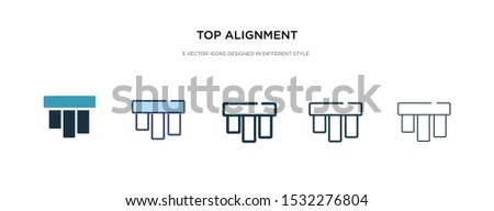 top alignment icon in different style vector illustration. two colored and black top alignment vector icons designed in filled, outline, line and stroke style can be used for web, mobile, ui
