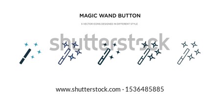 magic wand button icon in different style vector illustration. two colored and black magic wand button vector icons designed in filled, outline, line and stroke style can be used for web, mobile, ui