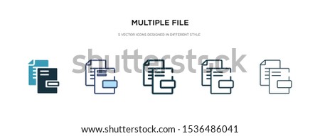 multiple file icon in different style vector illustration. two colored and black multiple file vector icons designed in filled, outline, line and stroke style can be used for web, mobile, ui