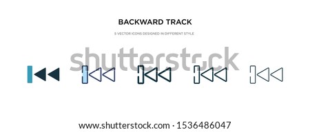 backward track icon in different style vector illustration. two colored and black backward track vector icons designed in filled, outline, line and stroke style can be used for web, mobile, ui