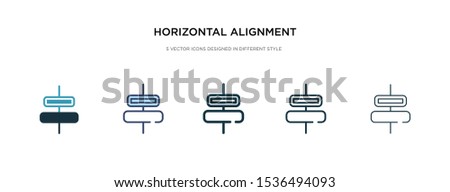 horizontal alignment icon in different style vector illustration. two colored and black horizontal alignment vector icons designed in filled, outline, line and stroke style can be used for web,