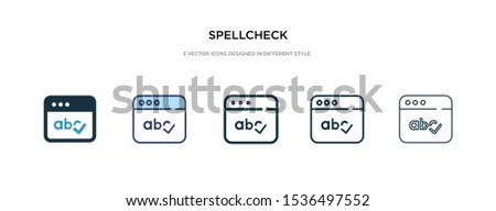 spellcheck icon in different style vector illustration. two colored and black spellcheck vector icons designed in filled, outline, line and stroke style can be used for web, mobile, ui