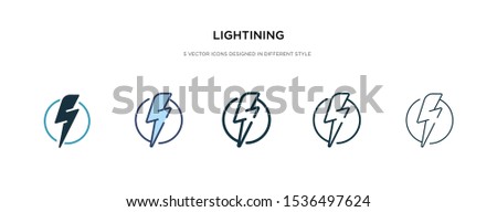 lightining icon in different style vector illustration. two colored and black lightining vector icons designed in filled, outline, line and stroke style can be used for web, mobile, ui