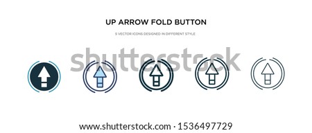 up arrow fold button icon in different style vector illustration. two colored and black up arrow fold button vector icons designed in filled, outline, line and stroke style can be used for web,
