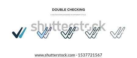double checking icon in different style vector illustration. two colored and black double checking vector icons designed in filled, outline, line and stroke style can be used for web, mobile, ui