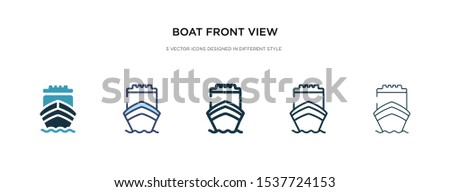 boat front view icon in different style vector illustration. two colored and black boat front view vector icons designed in filled, outline, line and stroke style can be used for web, mobile, ui