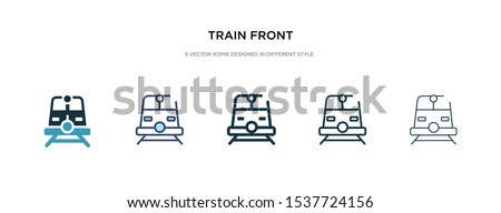 train front icon in different style vector illustration. two colored and black train front vector icons designed in filled, outline, line and stroke style can be used for web, mobile, ui