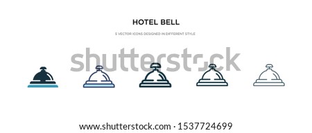 hotel bell icon in different style vector illustration. two colored and black hotel bell vector icons designed in filled, outline, line and stroke style can be used for web, mobile, ui