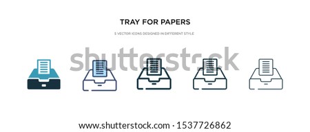 tray for papers icon in different style vector illustration. two colored and black tray for papers vector icons designed in filled, outline, line and stroke style can be used for web, mobile, ui