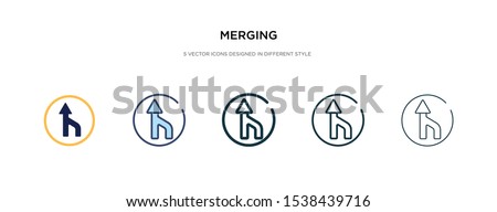 merging icon in different style vector illustration. two colored and black merging vector icons designed in filled, outline, line and stroke style can be used for web, mobile, ui