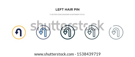 left hair pin icon in different style vector illustration. two colored and black left hair pin vector icons designed in filled, outline, line and stroke style can be used for web, mobile, ui