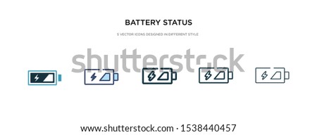 battery status icon in different style vector illustration. two colored and black battery status vector icons designed in filled, outline, line and stroke style can be used for web, mobile, ui