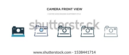 camera front view icon in different style vector illustration. two colored and black camera front view vector icons designed in filled, outline, line and stroke style can be used for web, mobile, ui