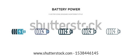 battery power icon in different style vector illustration. two colored and black battery power vector icons designed in filled, outline, line and stroke style can be used for web, mobile, ui
