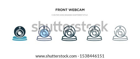 front webcam icon in different style vector illustration. two colored and black front webcam vector icons designed in filled, outline, line and stroke style can be used for web, mobile, ui