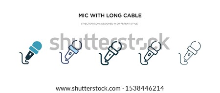 mic with long cable icon in different style vector illustration. two colored and black mic with long cable vector icons designed in filled, outline, line and stroke style can be used for web,