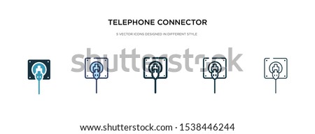 telephone connector icon in different style vector illustration. two colored and black telephone connector vector icons designed in filled, outline, line and stroke style can be used for web,