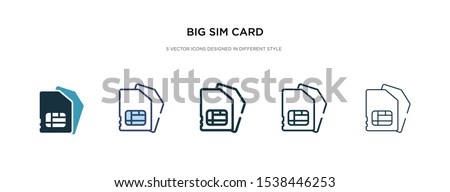 big sim card icon in different style vector illustration. two colored and black big sim card vector icons designed in filled, outline, line and stroke style can be used for web, mobile, ui