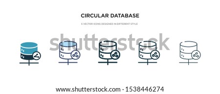 circular database icon in different style vector illustration. two colored and black circular database vector icons designed in filled, outline, line and stroke style can be used for web, mobile, ui