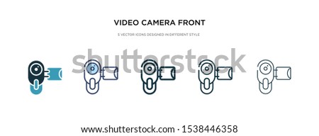 video camera front view icon in different style vector illustration. two colored and black video camera front view vector icons designed in filled, outline, line and stroke style can be used for