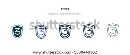 css3 icon in different style vector illustration. two colored and black css3 vector icons designed in filled, outline, line and stroke style can be used for web, mobile, ui