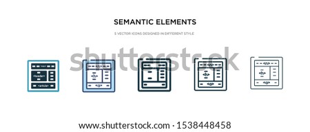 semantic elements icon in different style vector illustration. two colored and black semantic elements vector icons designed in filled, outline, line and stroke style can be used for web, mobile, ui