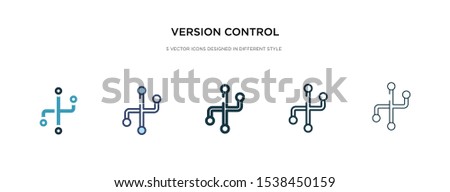 version control icon in different style vector illustration. two colored and black version control vector icons designed in filled, outline, line and stroke style can be used for web, mobile, ui
