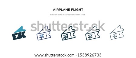 airplane flight tickets icon in different style vector illustration. two colored and black airplane flight tickets vector icons designed in filled, outline, line and stroke style can be used for