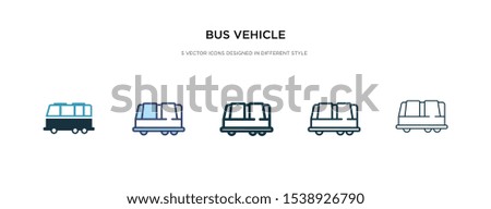 bus vehicle icon in different style vector illustration. two colored and black bus vehicle vector icons designed in filled, outline, line and stroke style can be used for web, mobile, ui