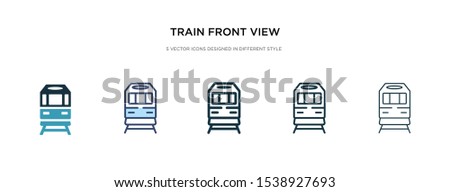 train front view icon in different style vector illustration. two colored and black train front view vector icons designed in filled, outline, line and stroke style can be used for web, mobile, ui