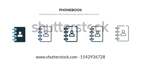 phonebook icon in different style vector illustration. two color and black phonebook vector icons designed in filled, outline, line and stroke style can be used for web, mobile, ui
