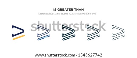 is greater than or equal to icon in different style vector illustration. two colored and black is greater than or equal to vector icons designed in filled, outline, line and stroke style can be used