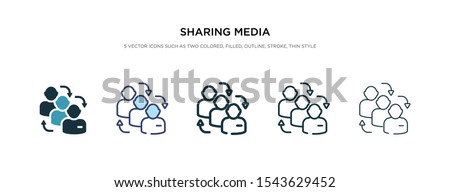 sharing media icon in different style vector illustration. two colored and black sharing media vector icons designed in filled, outline, line and stroke style can be used for web, mobile, ui