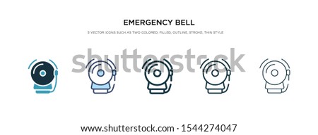 emergency bell icon in different style vector illustration. two colored and black emergency bell vector icons designed in filled, outline, line and stroke style can be used for web, mobile, ui