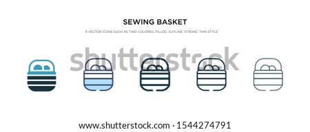 sewing basket icon in different style vector illustration. two colored and black sewing basket vector icons designed in filled, outline, line and stroke style can be used for web, mobile, ui