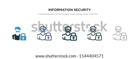 information security analyst icon in different style vector illustration. two colored and black information security analyst vector icons designed in filled, outline, line and stroke style can be