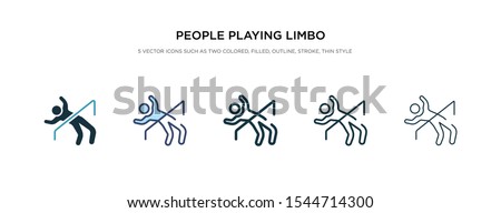 people playing limbo icon in different style vector illustration. two colored and black people playing limbo vector icons designed in filled, outline, line and stroke style can be used for web,