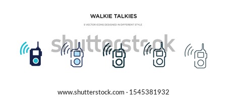 walkie talkies icon in different style vector illustration. two colored and black walkie talkies vector icons designed in filled, outline, line and stroke style can be used for web, mobile, ui